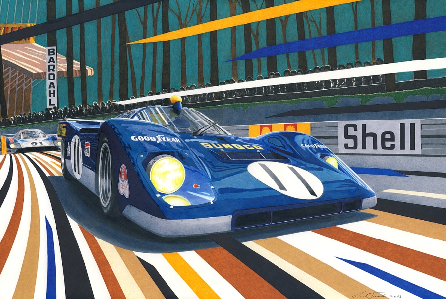 Blue Stallion — motorsport artwork by Miha Furlan