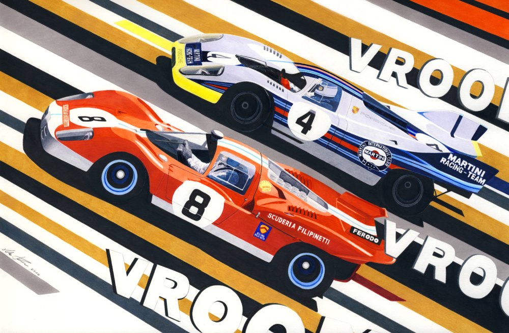 Drag Race! — motorsport artwork by Miha Furlan