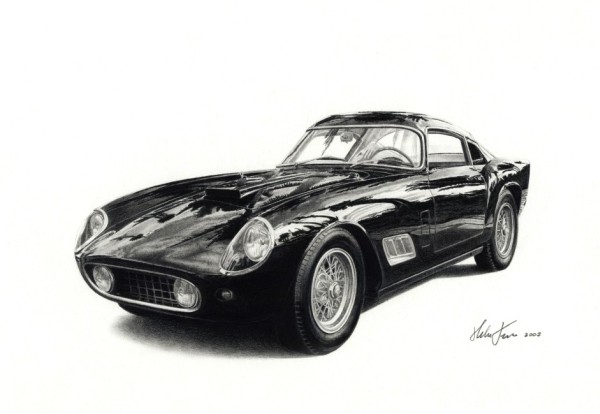Ferrari 250GT coupe — motorsport artwork by Miha Furlan