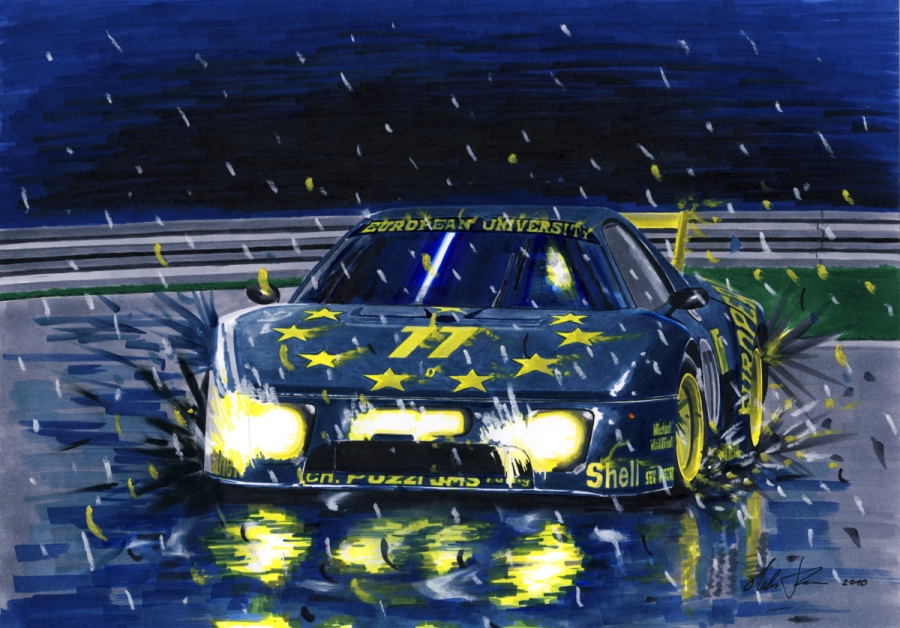 Ferrari 512 BB LM — motorsport artwork by Miha Furlan