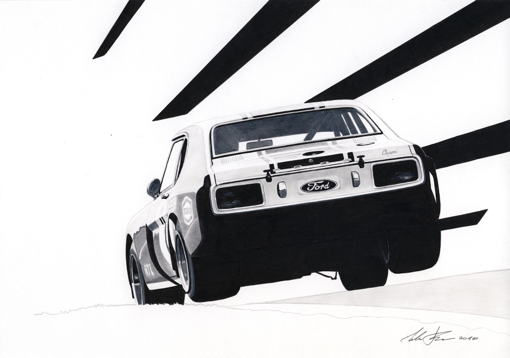 Ford Capri RS 3000 — motorsport artwork by Miha Furlan