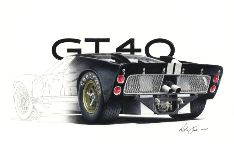 Ford Gt40 Mk II — motorsport artwork by Miha Furlan