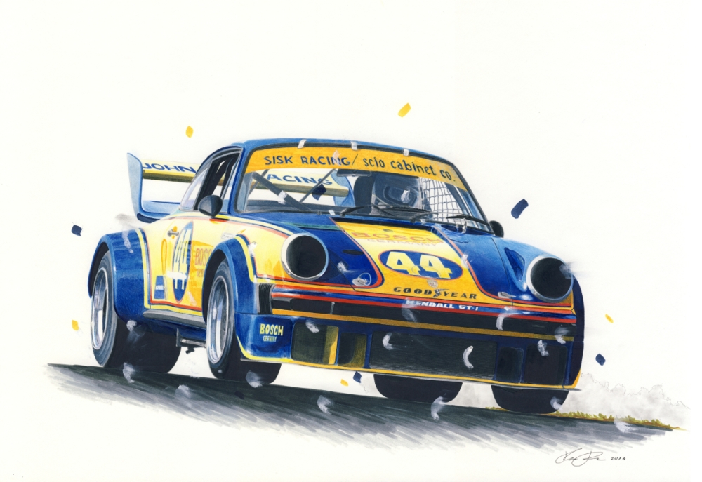 IMSA Porsche 934 — motorsport artwork by Miha Furlan