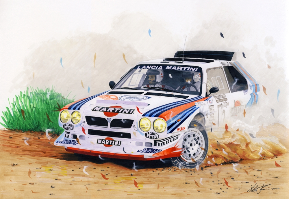 Markku Alen in Lancia delta S4 — motorsport artwork by Miha Furlan