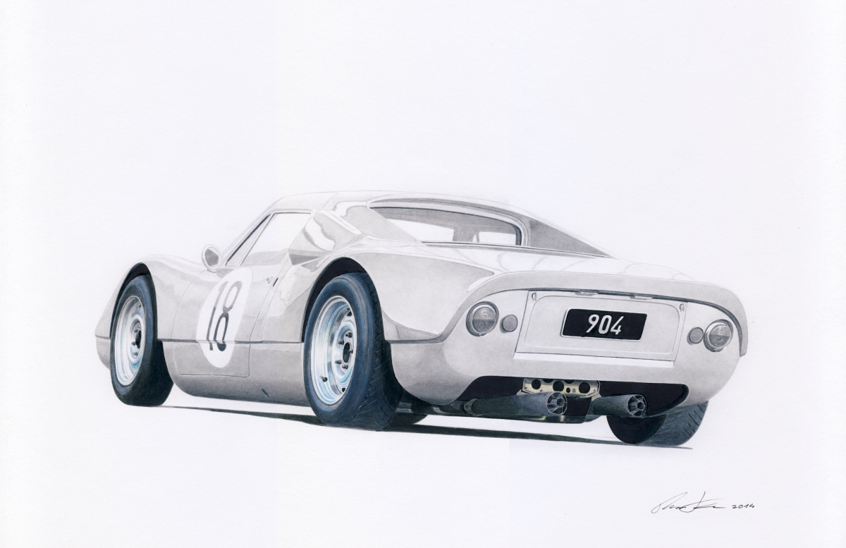 Porsche 904 — motorsport artwork by Miha Furlan