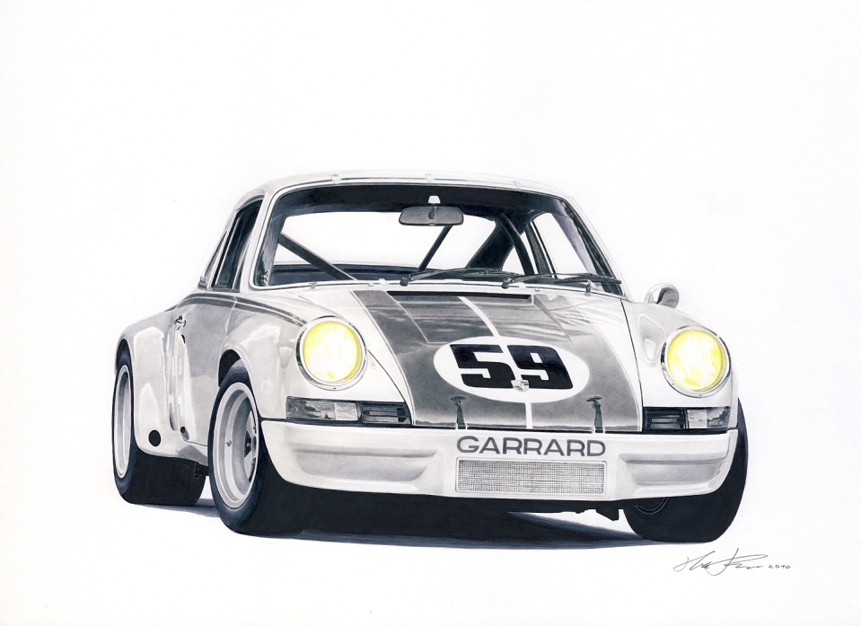 Porsche 911 RSR 73 — motorsport artwork by Miha Furlan
