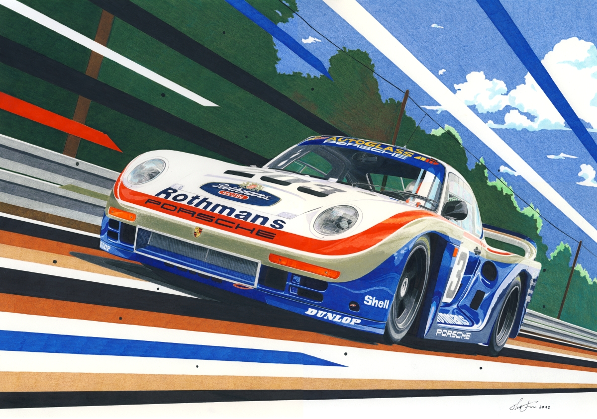 Porsche 961 — motorsport artwork by Miha Furlan