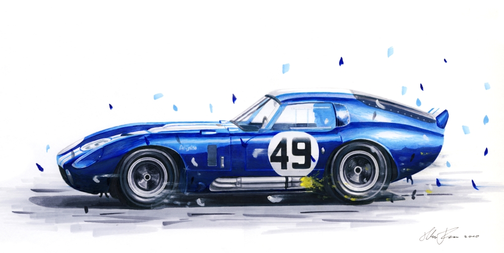 Daytona Cobra — motorsport artwork by Miha Furlan