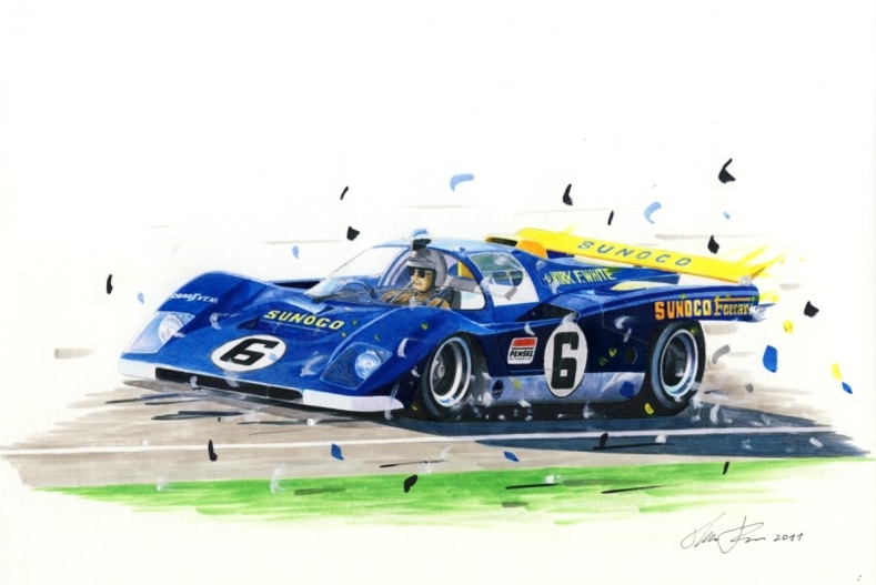 Sunoco Ferrari 512M — motorsport artwork by Miha Furlan