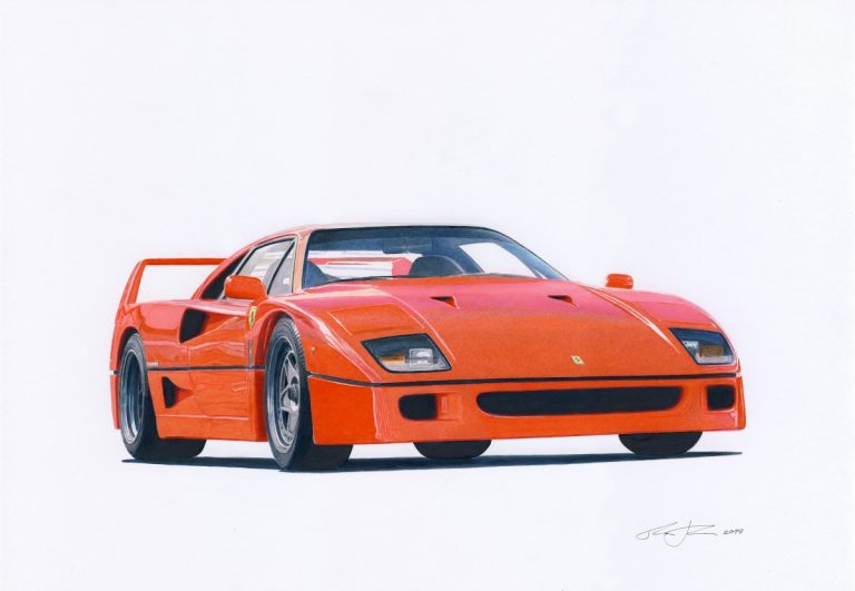 Ferrari F40 — motorsport artwork by Miha Furlan