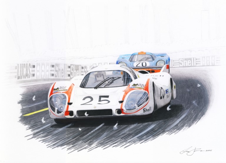 Vic Elford n.25 — motorsport artwork by Miha Furlan