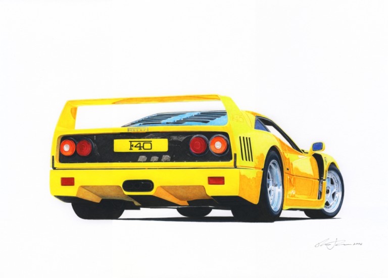Yellow Stallion — motorsport artwork by Miha Furlan