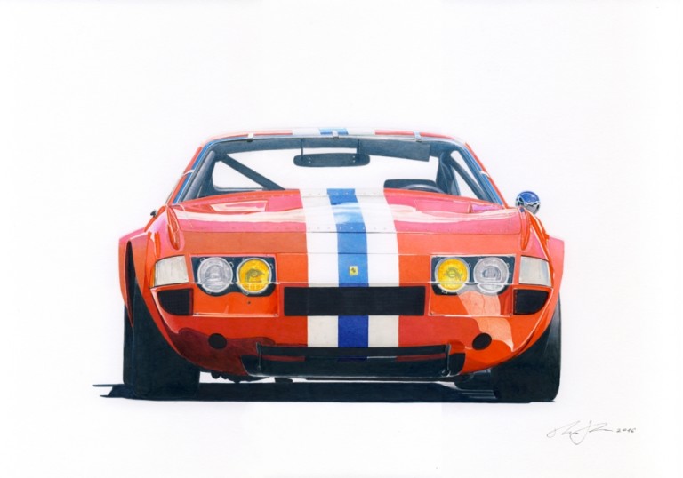 NART Ferrari Daytona — motorsport artwork by Miha Furlan