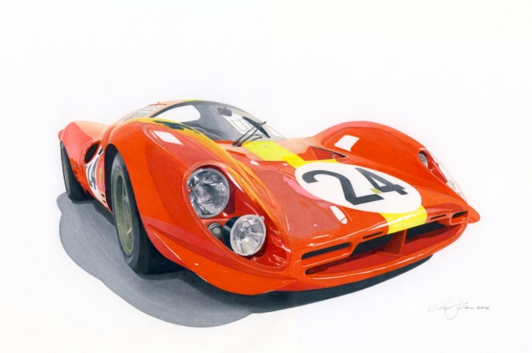 Ferrari 330 P4 — motorsport artwork by Miha Furlan