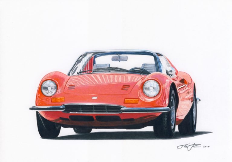 Dino 246 GTS — motorsport artwork by Miha Furlan