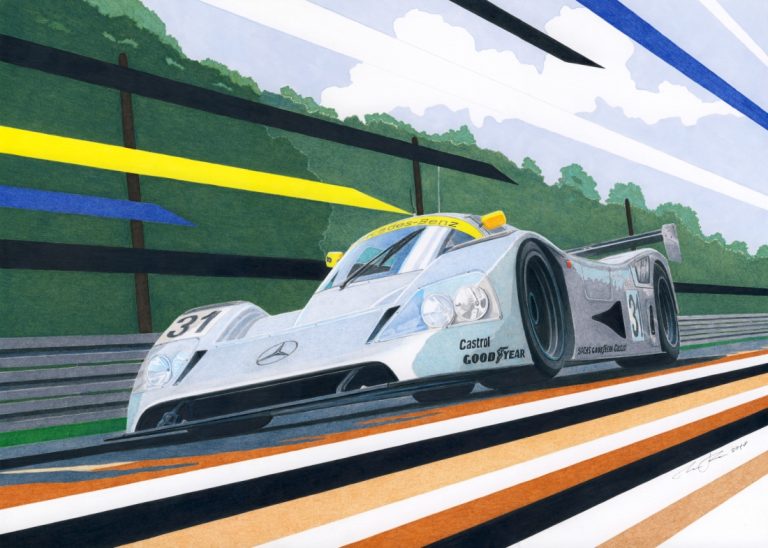 Schumacher at Lemans — motorsport artwork by Miha Furlan