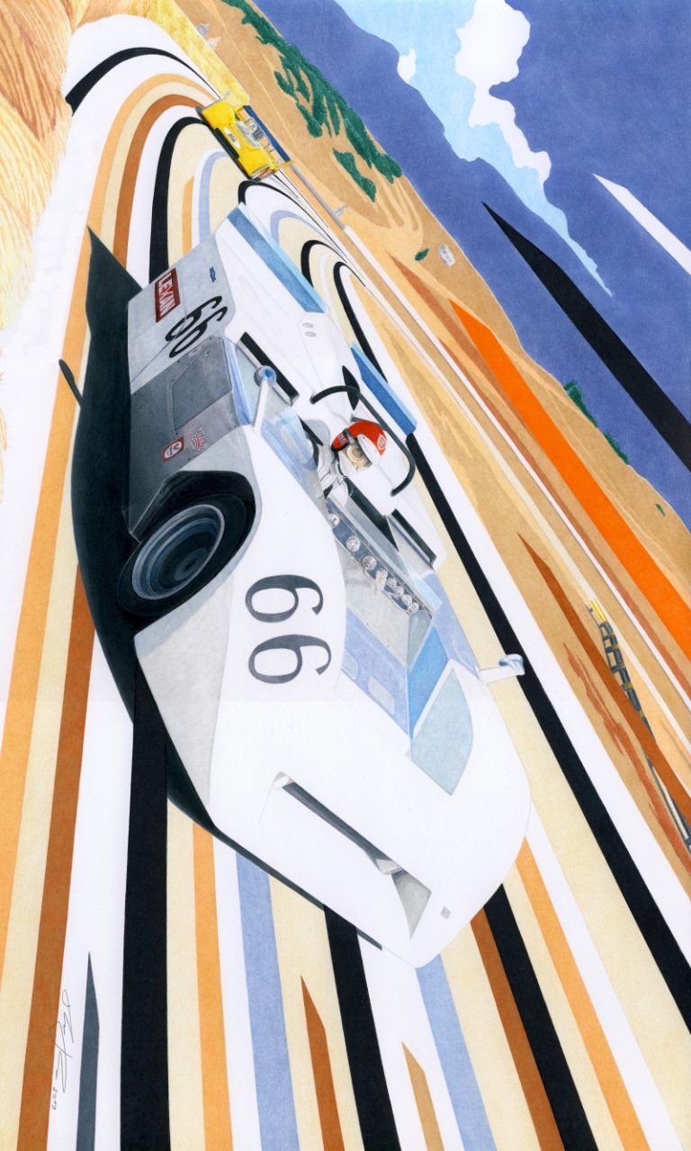 Laguna Seca sweeper — motorsport artwork by Miha Furlan