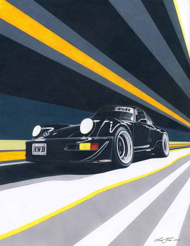 Night rider — motorsport artwork by Miha Furlan