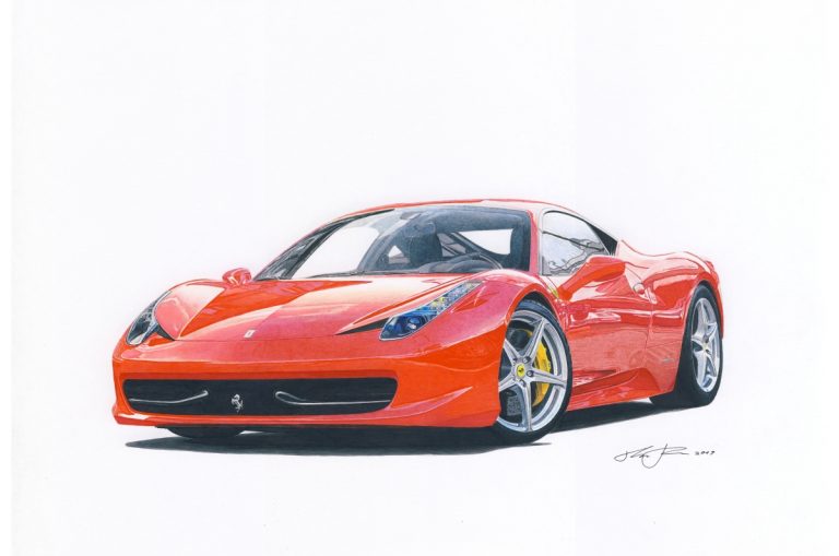Ferrari 458 — motorsport artwork by Miha Furlan