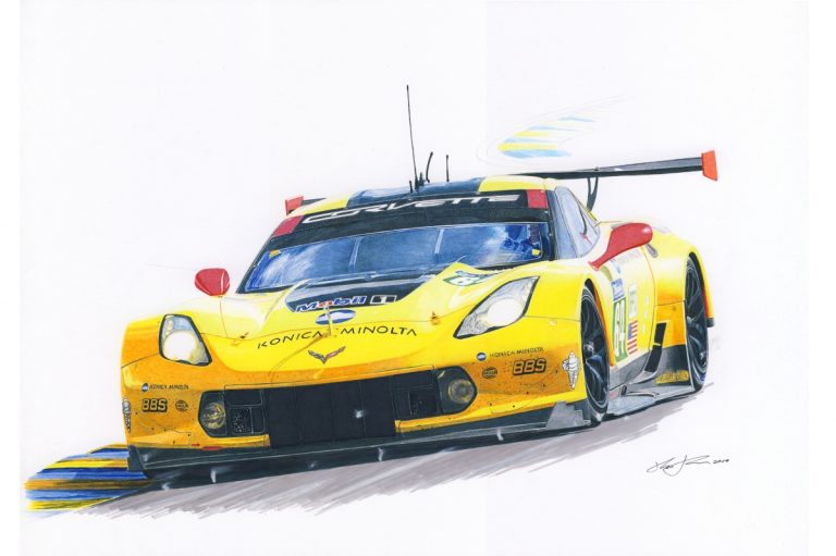 Chevrolet Corvette C7.R — motorsport artwork by Miha Furlan