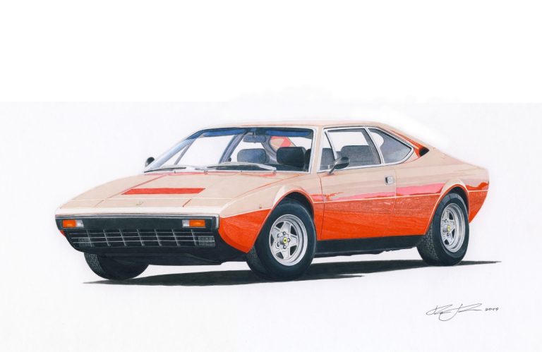 Dino 308 GT4 — motorsport artwork by Miha Furlan