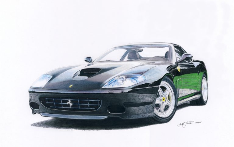 Ferrari 575M Maranello — motorsport artwork by Miha Furlan