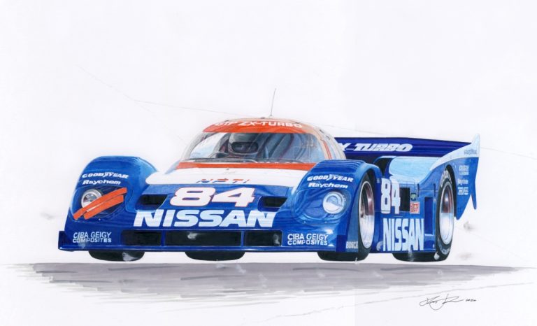 Nissan NTP 90 — motorsport artwork by Miha Furlan