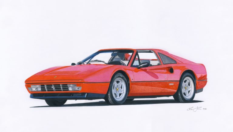 Ferrari 328 GTS — motorsport artwork by Miha Furlan