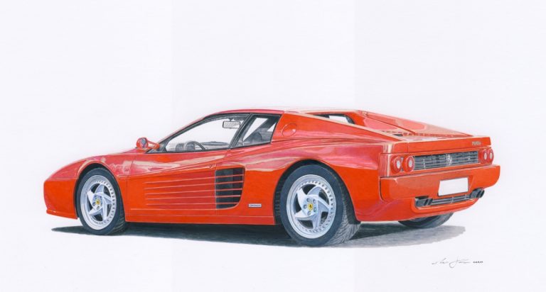 Ferrari Testarossa 512M — motorsport artwork by Miha Furlan