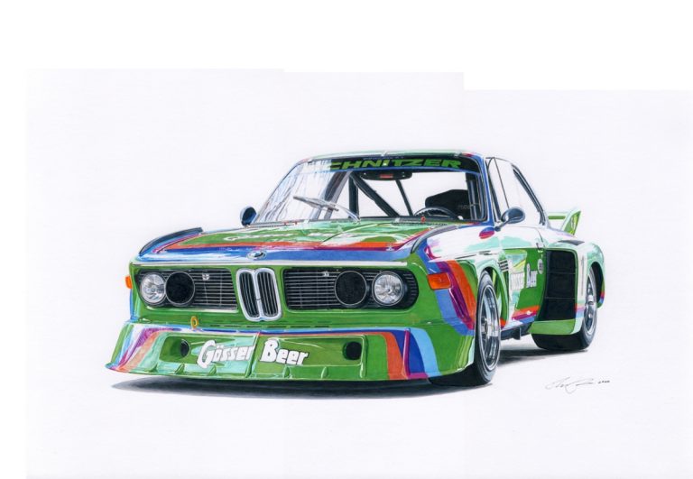 Gosser BMW CSL — motorsport artwork by Miha Furlan
