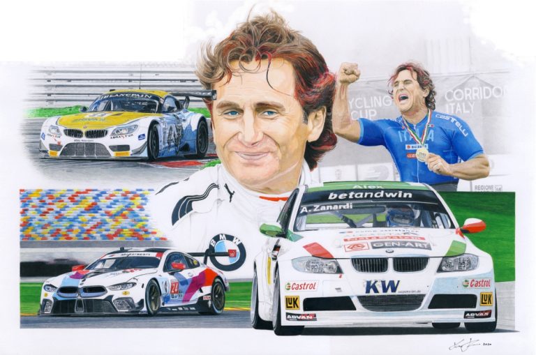 Alex Zanardi tribute — motorsport artwork by Miha Furlan