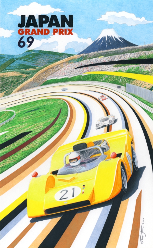 Japan Grand Prix 1969 — motorsport artwork by Miha Furlan