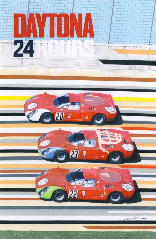 Daytona Finish — motorsport artwork by Miha Furlan