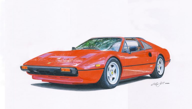 Ferrari 308 GTS — motorsport artwork by Miha Furlan