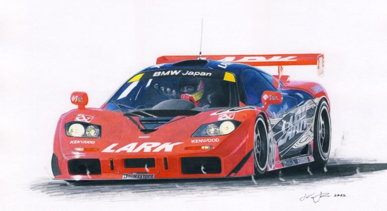 Lark McLaren F1 — motorsport artwork by Miha Furlan