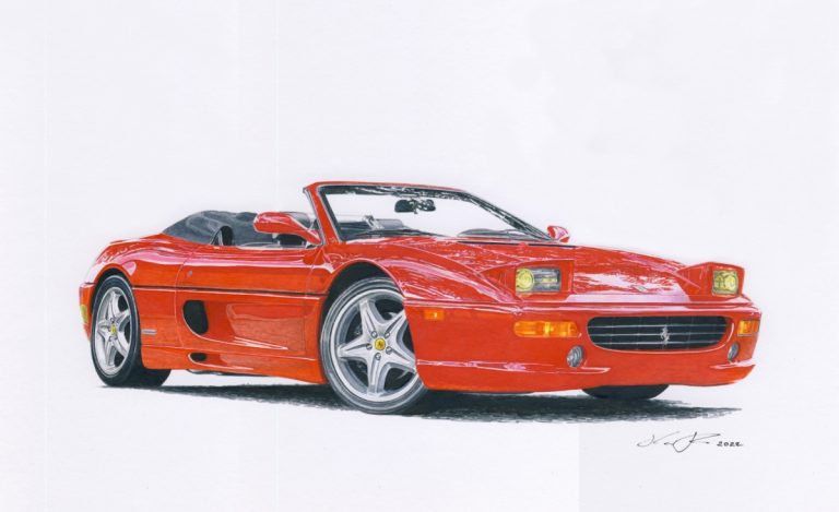 Ferrari F355 Spyder — motorsport artwork by Miha Furlan