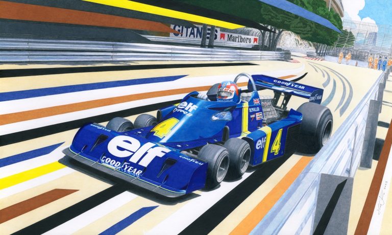 Harbor chicane — motorsport artwork by Miha Furlan