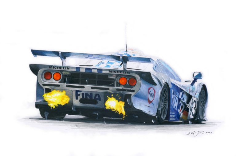 McLaren F1 GTR-LT — motorsport artwork by Miha Furlan