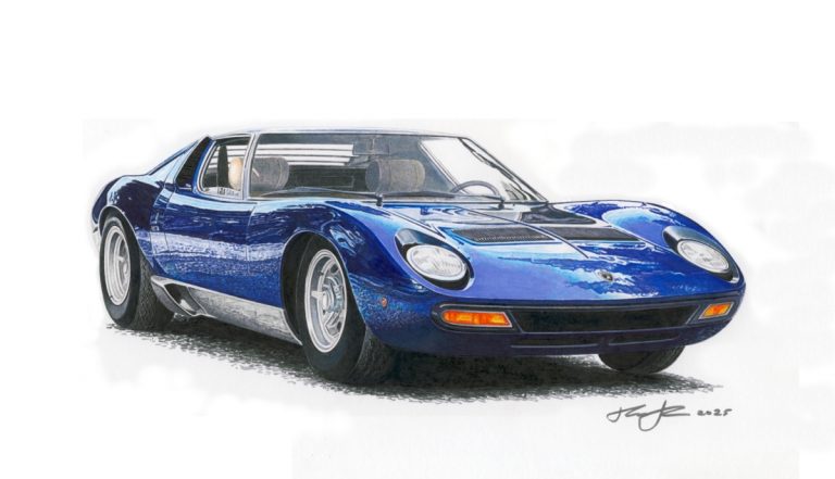 Lamborghini Miura — motorsport artwork by Miha Furlan