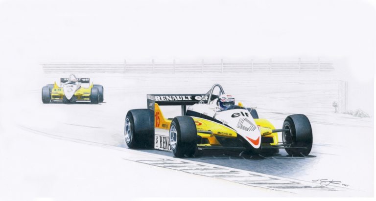 Renault Duel — motorsport artwork by Miha Furlan